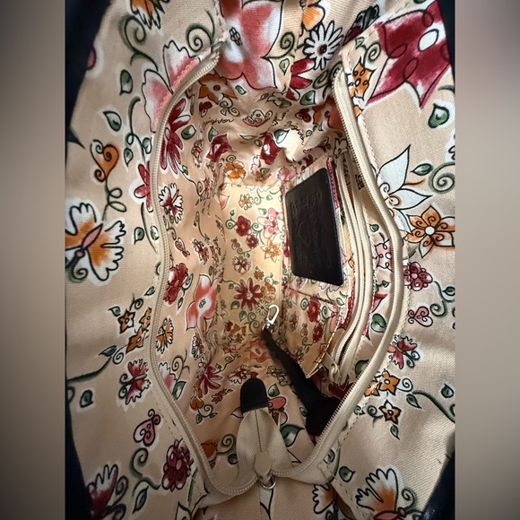 Brighton Straw w/Weaved Leather Floral Doodle Shoulder Bag - Picture 5 of 5